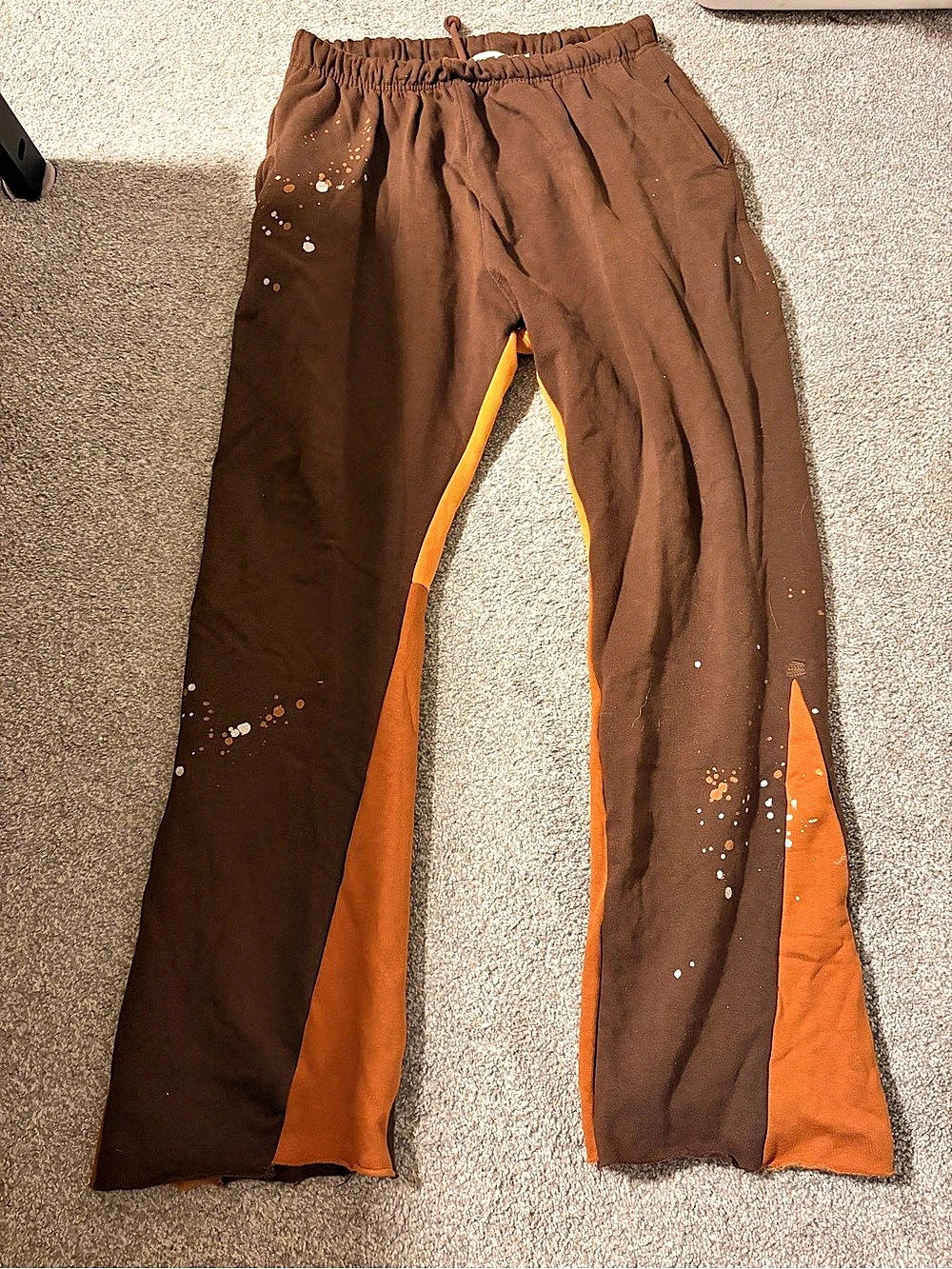 mnml Contrast Bootcut Sweatpants Color Block Brown & Orange XXL
